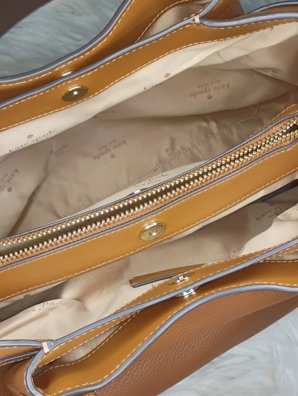 kate spade Dumpling satchel in Gingerbread Tan Pebble leather - Picture 16 of 16